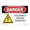 Signmission Safety Sign, OSHA Danger, 7" Height, Disconnect Before Servicing, Landscape OS-DS-D-710-L-1129 - alternate 1